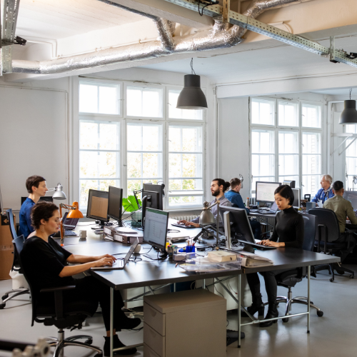 people working